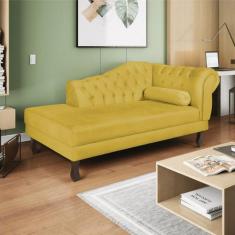 Recamier Diana 140cm Lado Esquerdo Suede Amarelo - Doce Sonho Móveis