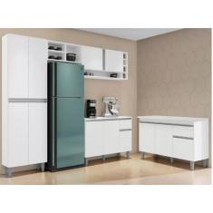 Armário De Cozinha Vanessa Com Balcão 120mt Tatiane Com Tampo Mdp Bran