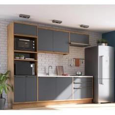 Cozinha Completa 5 Peças 8 Portas Viena Freijó/Grafito