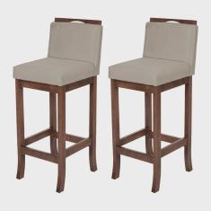 Kit 2 Banqueta Alta em Madeira Maciça