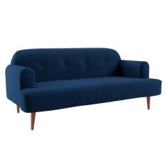 Sofá 2 Lugares Kiev Linho Azul Marinho 165 cm - Mobly