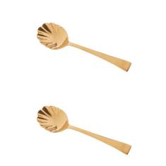 Conjunto 2 Colheres para açúcar de aço inox Berna dourado Wolff - 7170