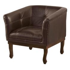 Poltrona Decorativa Noah Couro Conhaque Gran Belo