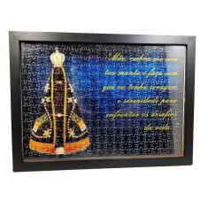 Quadro Quebra-Cabeça Nss Sra Aparecida 300 Peças + Terço