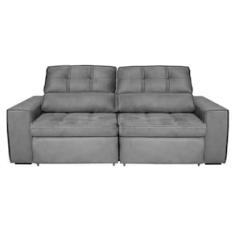 Sofá 4 Lugares Luizzi Bugatti II Retrátil / Reclinável, Revestido em Veludo Plush e 230cm de Largura