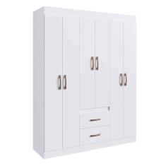Guarda-roupas 6 Portas 2 Gavetas Multimóveis Cr35111 Branco Branco