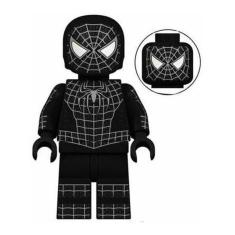 Boneco Blocos De Montar Homem Aranha Uniforme Preto