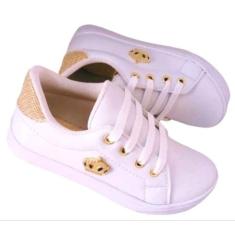 Tênis Mãe e Filha Infantil/Bebê cadarço - kayttoHappy, Branco coroa, 2
