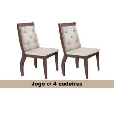 Cadeira Sala de Jantar Ágata CF Kit 4 Un Café/Suede Chocolate - Rufato