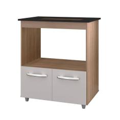 Balcão Para Cooktop Elisa 5 Bocas 2 Portas Moblis Cor:savana Off White