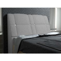Cabeceira Com Baú Itália Cama Box Casal 140 Cm Suede Cinza