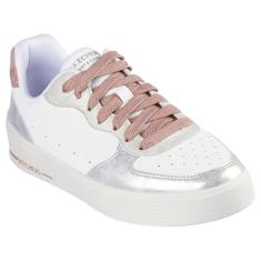 Skechers Tênis feminino Hiland-Soft Metals, Branco/Mulit, 35