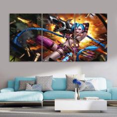 Quadro Decorativos League of Legends com 3 peças 120x60