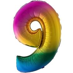 Balão Metalizado Degradê Número 9-1 Metro