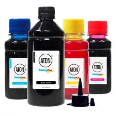 Kit 4 Tintas Bulk Ink L5190 Black 500ml Coloridas 100ml Corante Aton