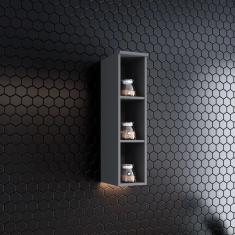 Armário Aéreo Nicho de Cozinha 20 Cm Americana Cinza Henn