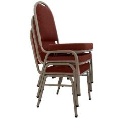 03 Cadeiras Para Hotel E Auditório Linha Hotel Vermelho