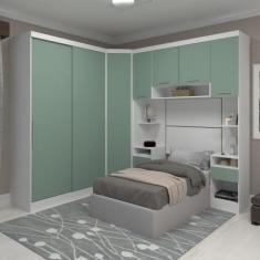 Guarda Roupa Dormitório Modulado Alpes Solteiro Canto c/ 2 Portas de C