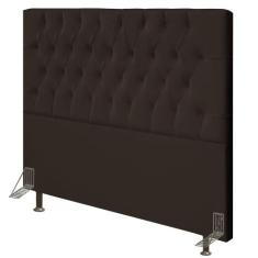 Cabeceira Cama Box Casal 140cm Diamante Veludo J02 Marrom - Mpozenato,