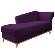 Recamier Vanessa 160cm Lado Esquerdo Suede Roxo - Amarena Móveis