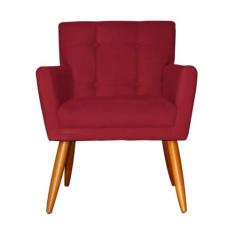 Poltrona Decorativa Onix Suede Vermelho - DS Estofados - Estopar