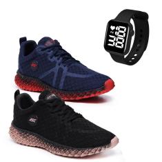 Kit 2 Pares de Tenis Ascension Ghost 3 + Relogio Quadrado-Unissex