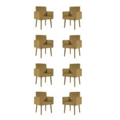 Kit 08 Cadeiras Poltronas Decorativa - Escritório - Recepção - B BALAQ