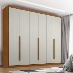 Roupeiro New Monumental 6 Portas 4 Gavetas Cinamomo - Areia