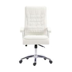 Cadeira Giratória Em Couro Califórnia Fratini Móveis Branco