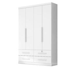 Guarda Roupa Solteiro Maximus Plus 4 Portas Branco  Zanzini - ZANZINI 