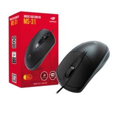 Mouse Usb Com Fio 3 Botões Ms-31 C3T Preto 1 Ano Garantia - C3tech