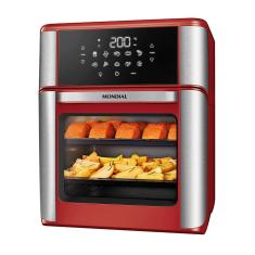 Fritadeira Air Fryer Forno Oven 12L Mondial Vermelho/Inox 2000W - AFON-12L-RI