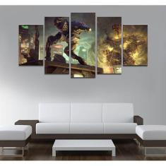 Quadro Decorativos battletech com 5 peças 130x65