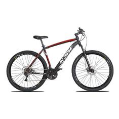 Bicicleta Aro 29 KSW XLT 27v Hidráulico K7 e Trava,15,Preto Branco Vermelho