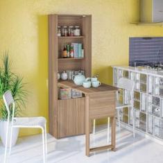 Armário Multiuso Politorno Goiânia com 2 Portas, 3 Prateleiras e Mesa Retrátil com Chave