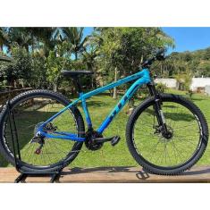Bicicleta Aro 29 Gti Roma Alumínio 21v Câmbios Shimano Freio a Disco Suspensão Dianteira Mtb 29-Unissex