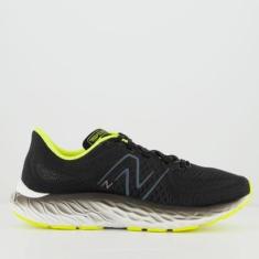 Tênis New Balance Fresh Foam X Evoz V3 Preto e Verde Limão-Masculino