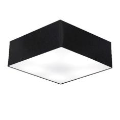 Plafon Quadrado Md-3002 Cúpula Em Tecido 15/50x50cm Preto - B