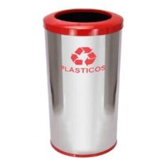 Lixeira Em Aço Inox Com Aro Pintado 22l - JSN, Vermelho