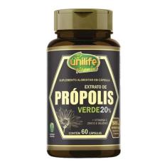 Própolis Verde + Vitamina C Zinco Selênio 60 cáps de 500mg - Unilife, 