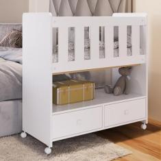 Mini Berço 2 Gavetas Com Colchão Moisés - Branco - Completa Móveis