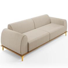 Sofá 03 Lugares Para Sala De Estar Kiev 210 Cm Bege C-107