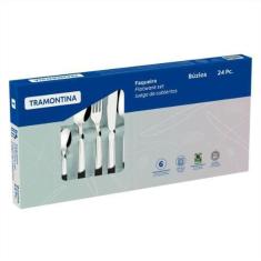 Faqueiro Búzios Tramontina em Aço Inox com Detalhe 24 Peças