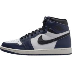 Nike Tênis masculino Air Jordan 1 Retro High OG, Azul-marinho/branco/vela/preto, 39