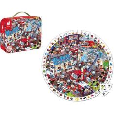 Maleta Quebra-cabeça Bombeiros com 208 Peças Janod