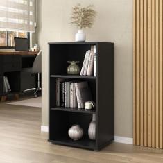 Estante de Livros 45CMX81CM Multiuso Baixa 2 Prateleiras Preto Artany