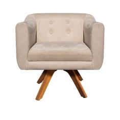 Kit 02 Poltronas Giratória Julia Bege