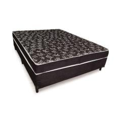 Cama Conjugada Ortopédica Casal 52x138x188– Suede Preto  Tampo Japonês Preto
