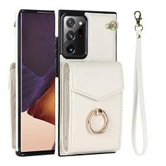 Capa de telefone com anel de carteira de couro para Samsung Galaxy S22 Ultra S21 Plus S20 Note20 A52S A72 A33 A53 A13 A12 A51 Capa branca para Samsung S20Plus