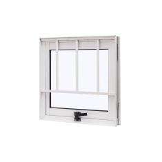 Janela de Alumínio Maxim-Ar 50x50cm com Grade e Vidro Liso Cristal Ramassol Branco